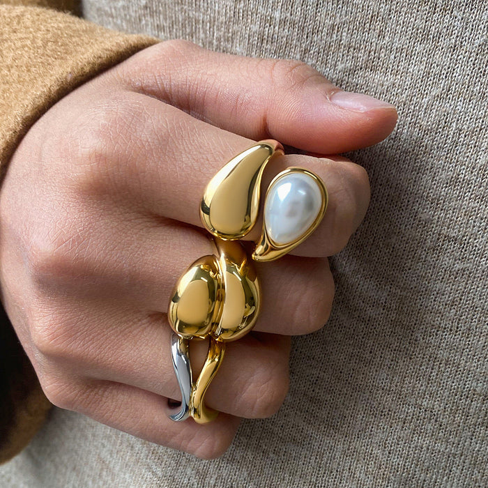 Stainless steel pearl ring