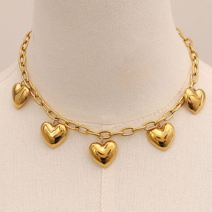 Stainless steel love pendant collarbone chain necklace