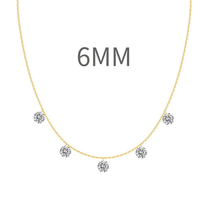 S925 Sterling Silver Tassel Oval Water Drop Wedding Necklace