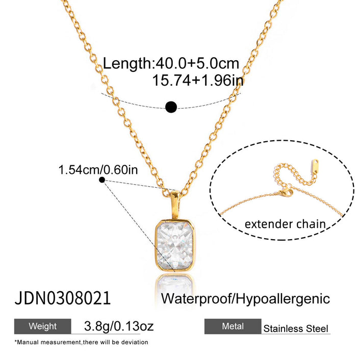 Titanium steel zircon non-fading necklace