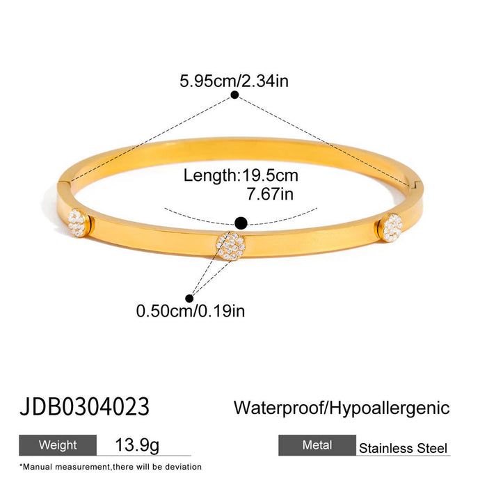 Stainless steel rhinestone buckle bracelet