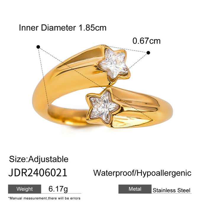Stainless steel zircon ring