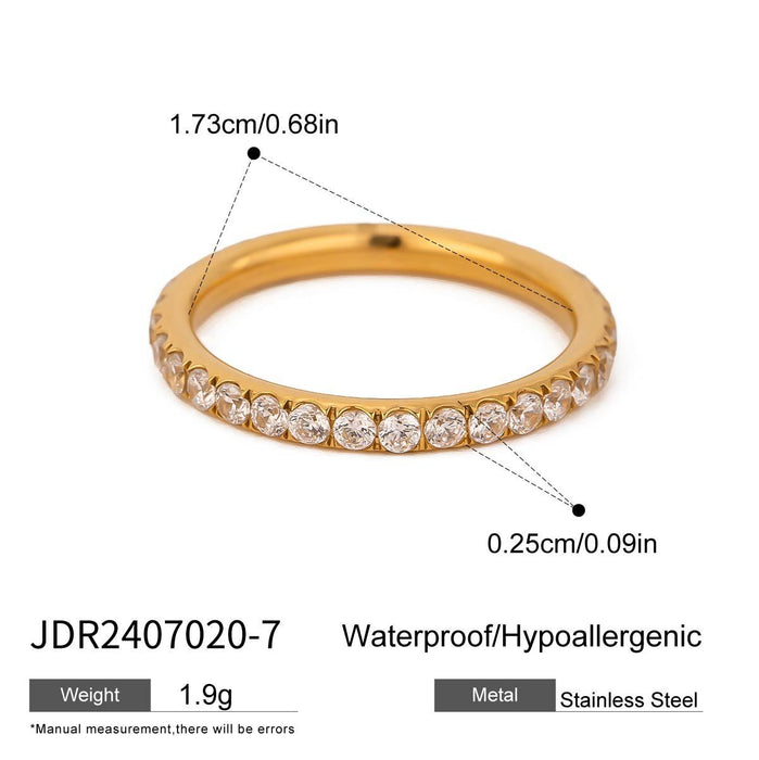 Zircon titanium steel ring