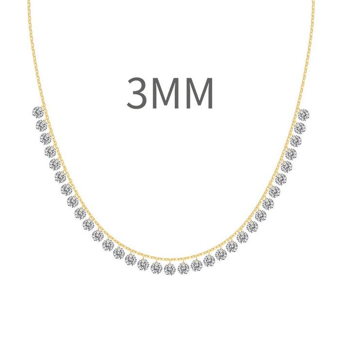 S925 Sterling Silver Tassel Oval Water Drop Wedding Necklace