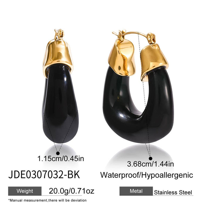 Resin stainless steel earrings