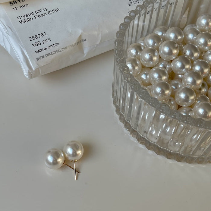 925 Sterling Silver Pearl Stud Earrings