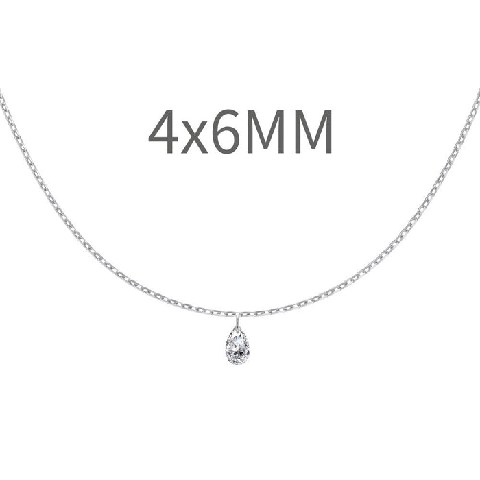 S925 Sterling Silver Tassel Oval Water Drop Wedding Necklace
