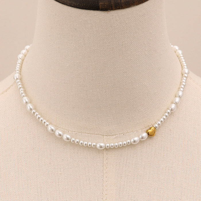 Stainless Steel Pearl Clavicle Chain Necklace
