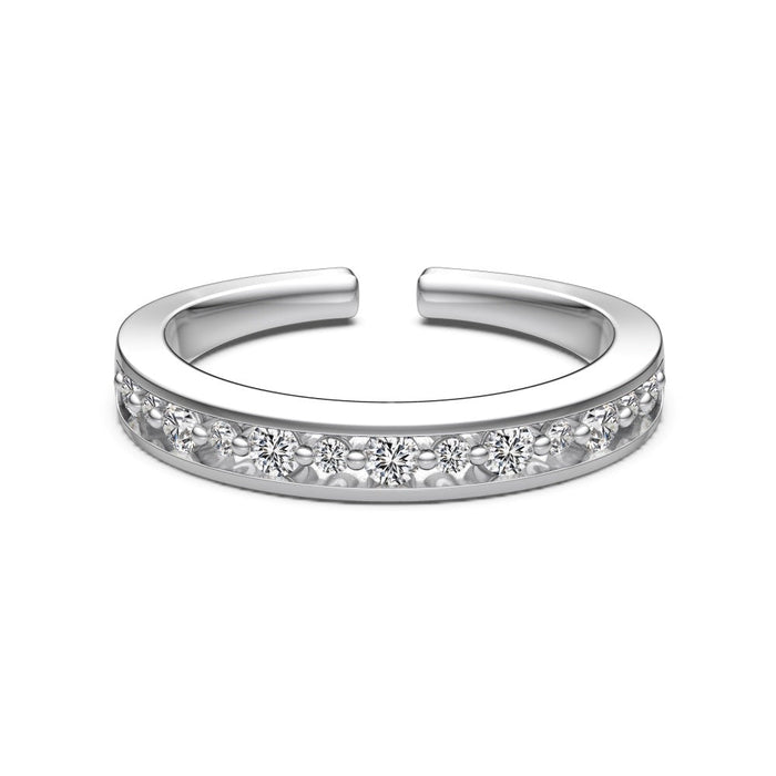 S925 Sterling Silver Vegetarian Ring Cute Stackable Open Ring