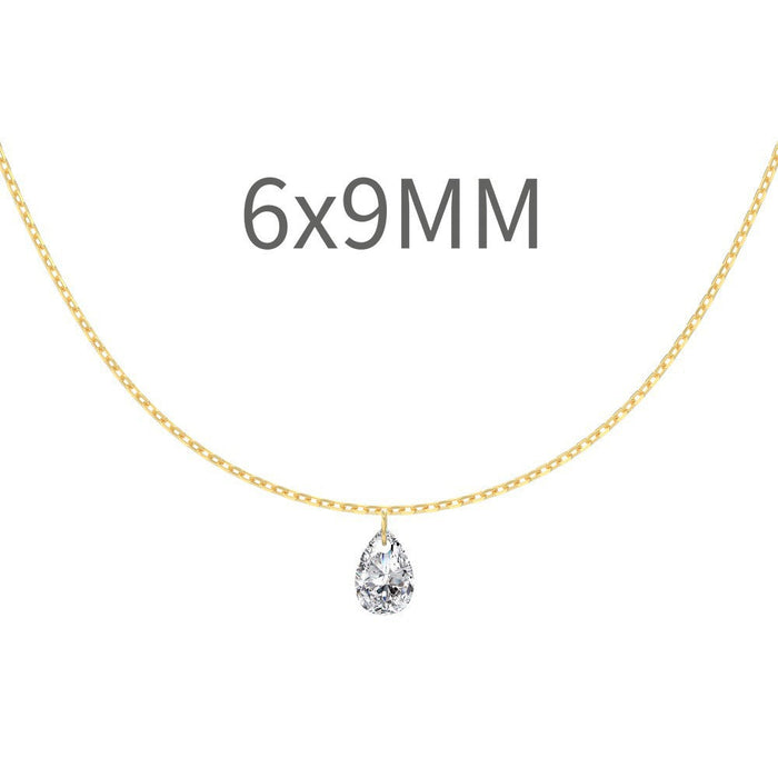S925 Sterling Silver Tassel Oval Water Drop Wedding Necklace