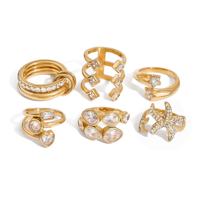 Stainless steel zircon ring