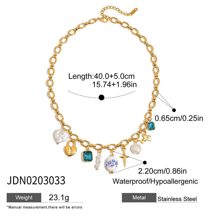 Titanium steel beach resort wind shell necklace