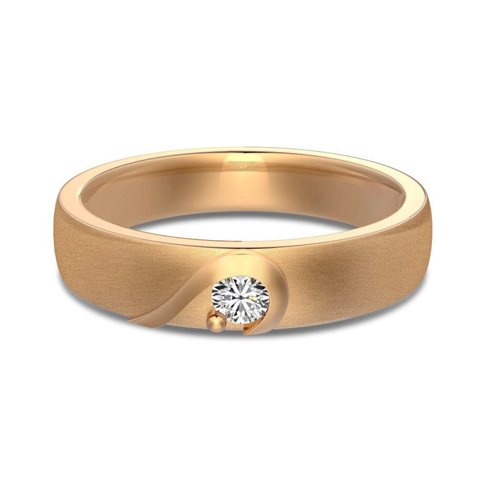 S925 Sterling Silver Plain Silver Male and Female Couple Ring-2