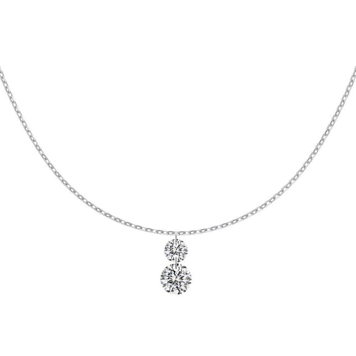 S925 Sterling Silver Tassel Oval Water Drop Wedding Necklace