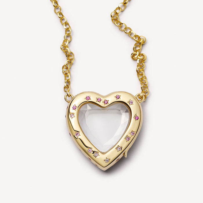 Glass photo box pendant DIY hollow transparent necklace