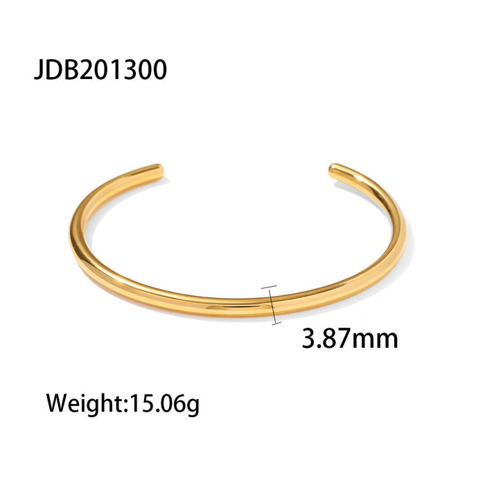 Stainless steel zircon bracelet plain ring bracelet