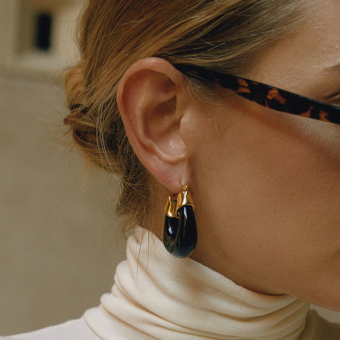 Resin stainless steel earrings