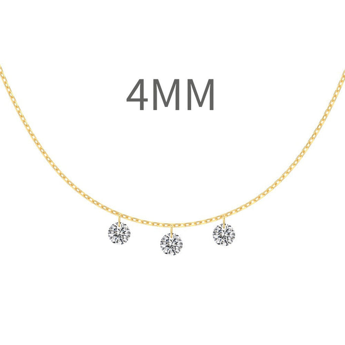 S925 Sterling Silver Tassel Oval Water Drop Wedding Necklace