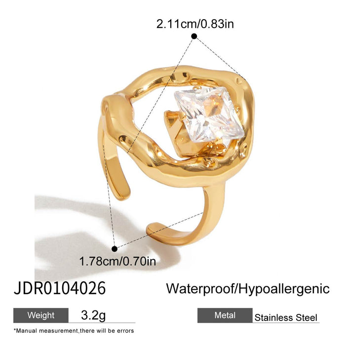 Titanium steel simple zircon ring