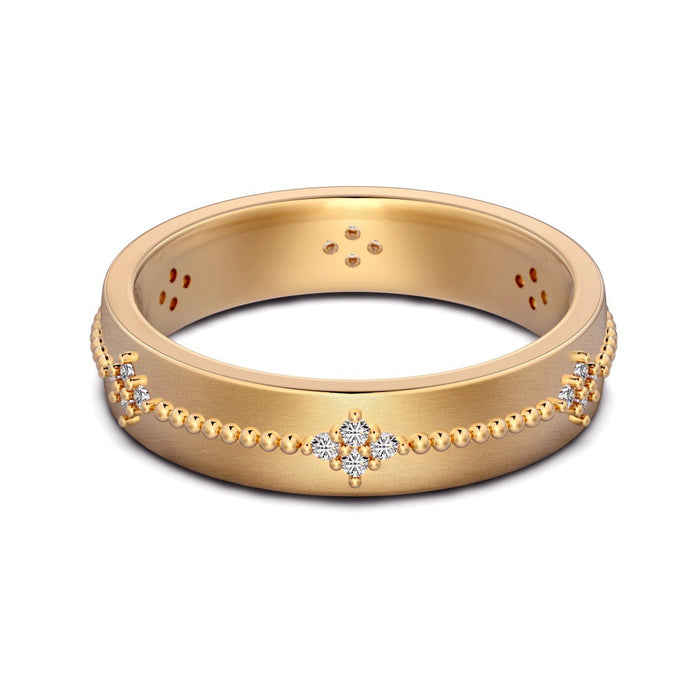 S925 Sterling Silver Plain Silver Male and Female Couple Ring-2