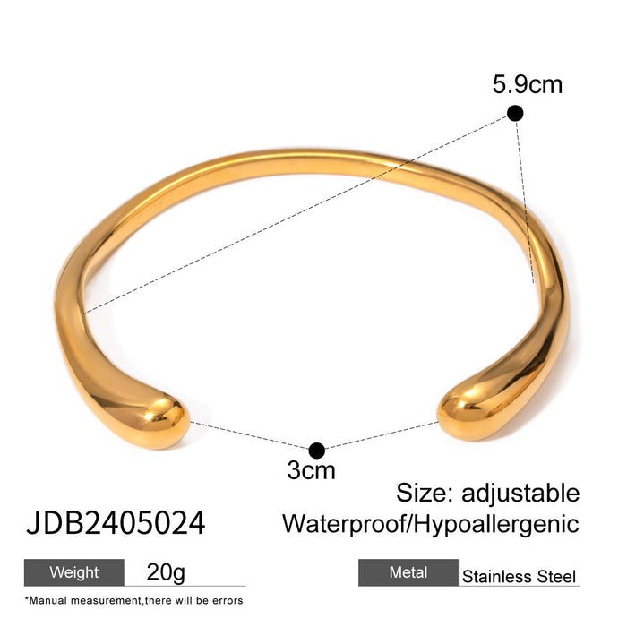Stainless steel beating pattern wave opening bracelet