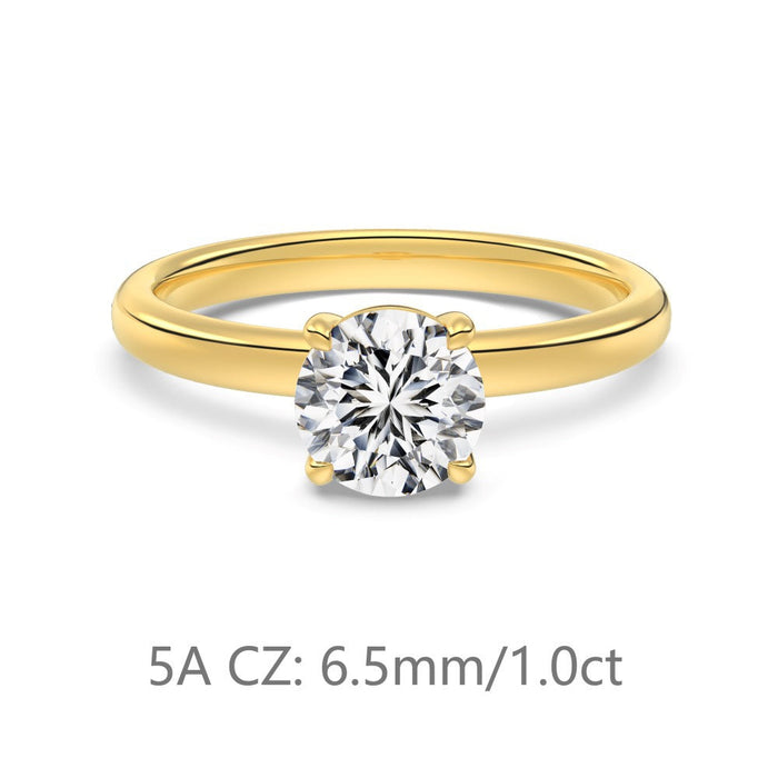 S925 Sterling Silver Single Main Diamond Proposal Wedding Ring