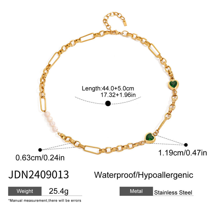 Stainless steel love necklace pearl bracelet