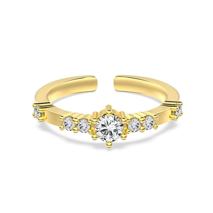 S925 Sterling Silver Vegetarian Ring Cute Stackable Open Ring