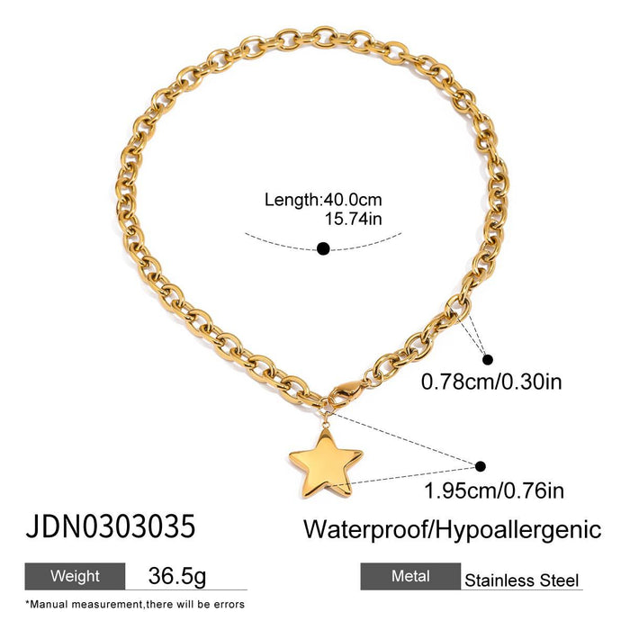 Pentagram titanium steel non-fading necklace