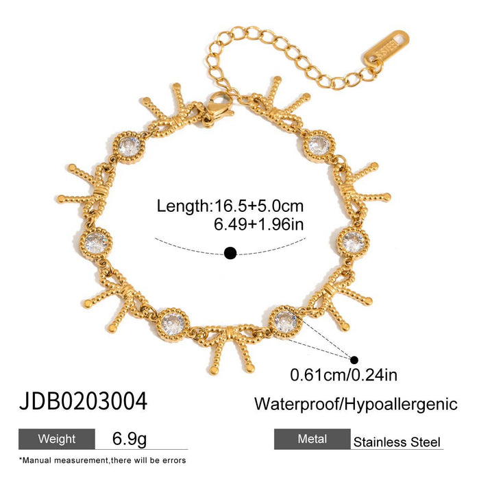 Stainless steel zircon bracelet