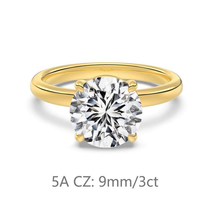 S925 Sterling Silver Single Main Diamond Proposal Wedding Ring