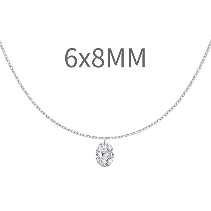 S925 Sterling Silver Tassel Oval Water Drop Wedding Necklace