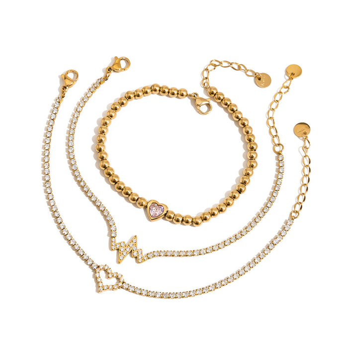 Stainless steel zircon bracelet