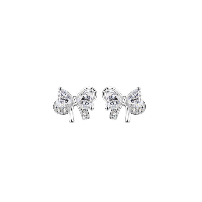 999 Sterling Silver Bow Stud Earrings