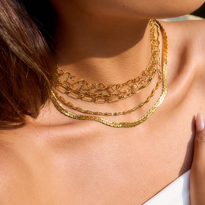 Snake bone chain Collarbone chain Titanium steel necklace