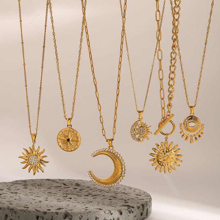 Stainless steel octagram necklace