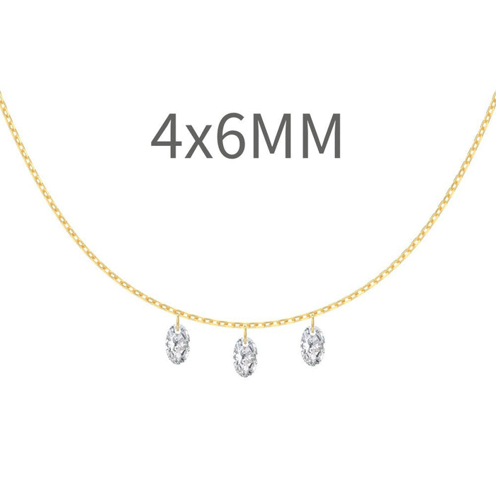 S925 Sterling Silver Tassel Oval Water Drop Wedding Necklace
