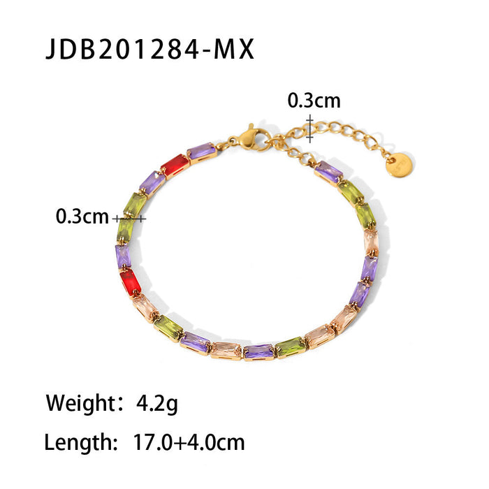 Delicate Stainless Steel Zircon Bracelet