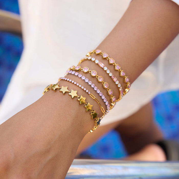 Stainless steel full diamond bracelet