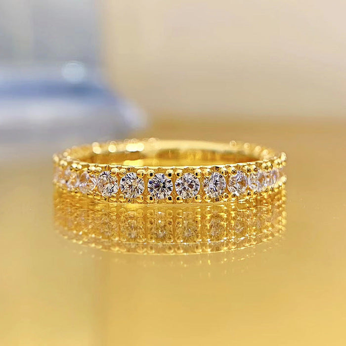 925 Silver Hollow Heart High Carbon Diamond Ring