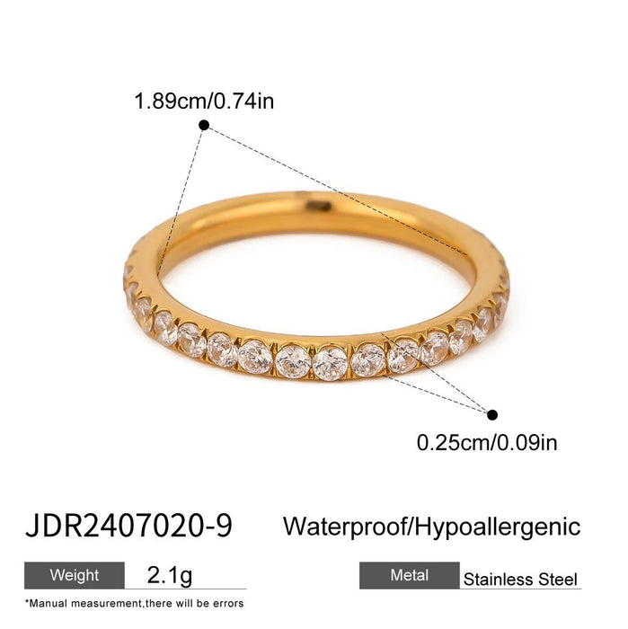 Titanium steel zircon stacked open ring