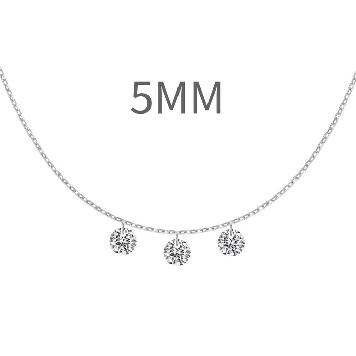 S925 Sterling Silver Tassel Oval Water Drop Wedding Necklace