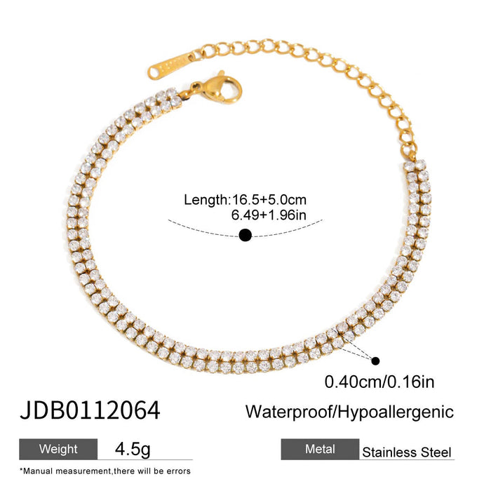 Titanium Steel Stacked Tennis Chain Bracelet