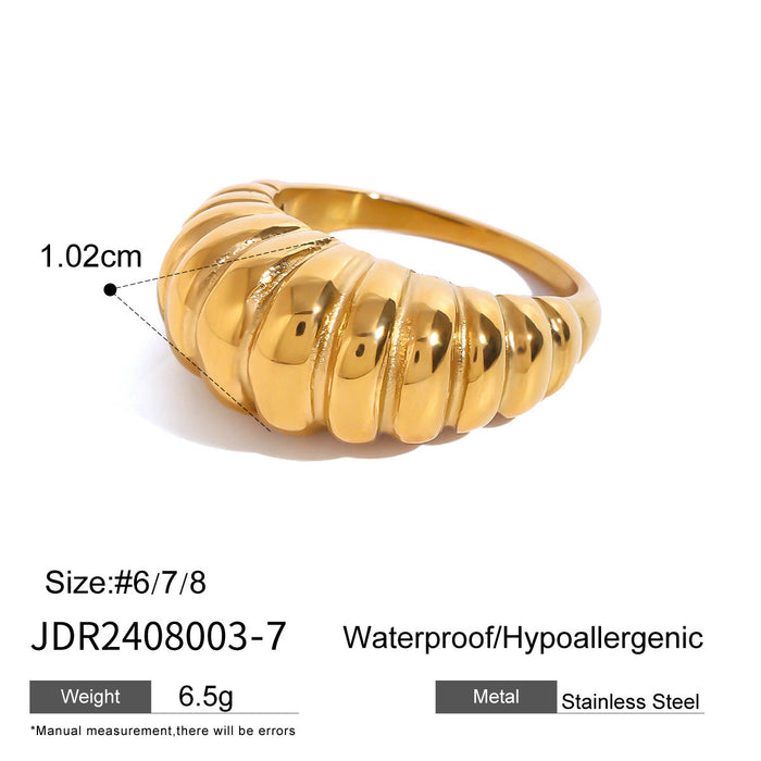 Zircon titanium steel ring