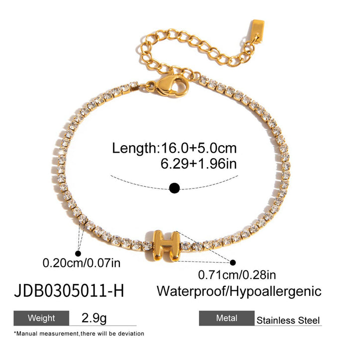 26 small letters full diamond balloon bracelet