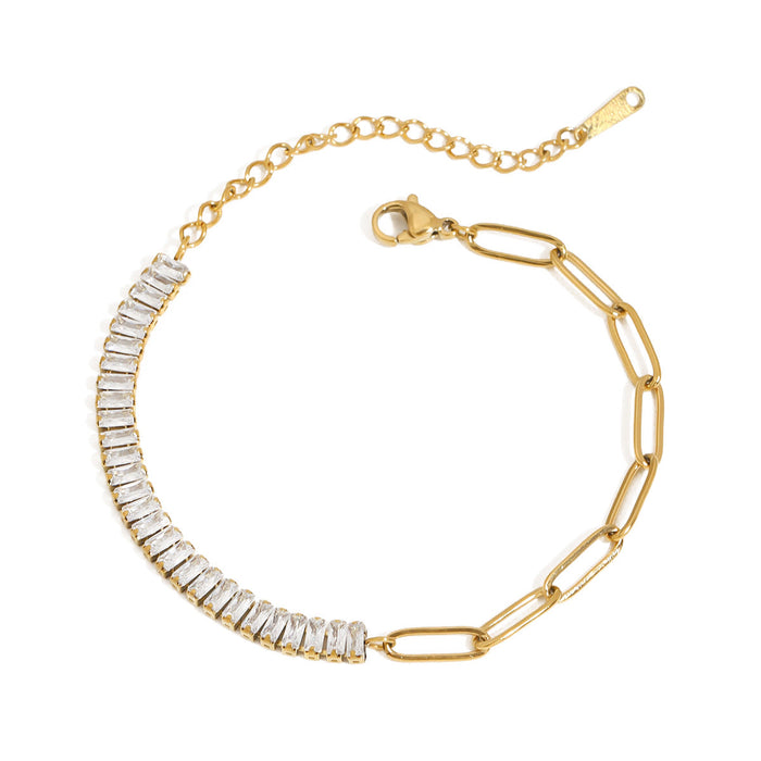 Stainless steel zircon bracelet