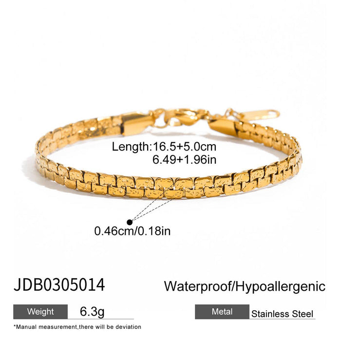 Stainless steel retro sand gold bracelet