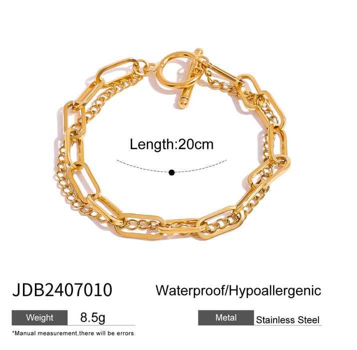 Stainless steel ot buckle plain ring multi-layer bracelet