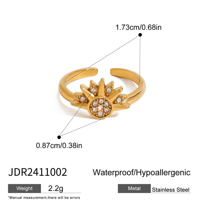 Stainless steel moon stacked ring