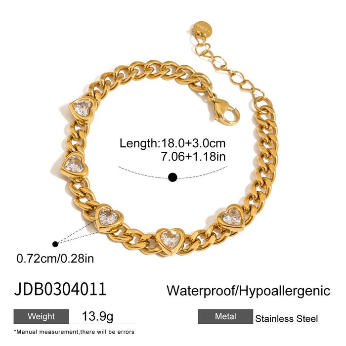 Love stainless steel zircon bracelet